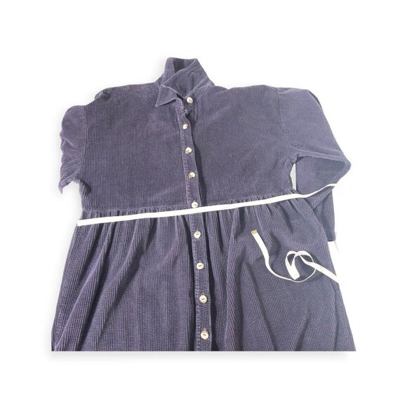 Vintage Purple Corduroy Dress Kiko Comfortable Clothing Button-Down SZ L - Picture 5 of 8